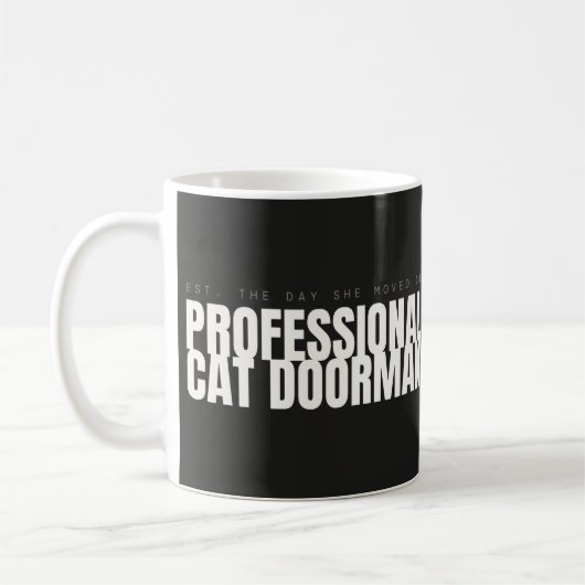 Tasse de chat drôle de concierge de chat professio (Gauche)
