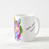 Tasse de chat hipster multicolore (Devant droit)