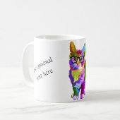 Tasse de chat hipster multicolore (Devant gauche)