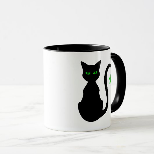 Tasse de chat noir (Devant droit)