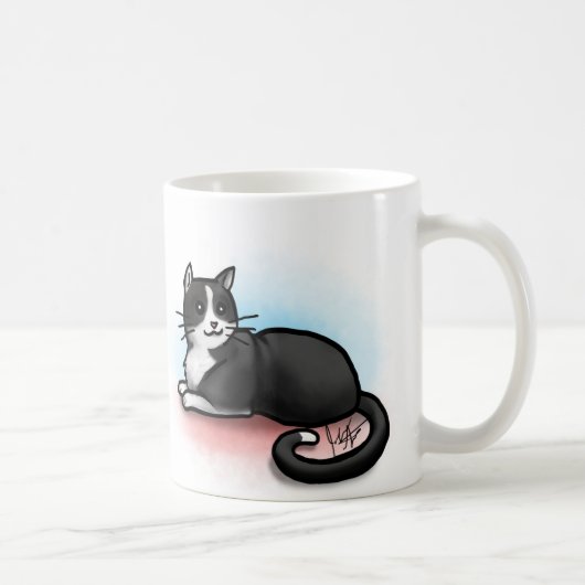 Tasse de chat - noire et blanche (Droite)