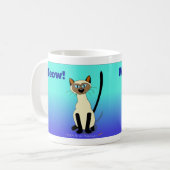 Tasse de chat siamois (bleue) (Devant gauche)