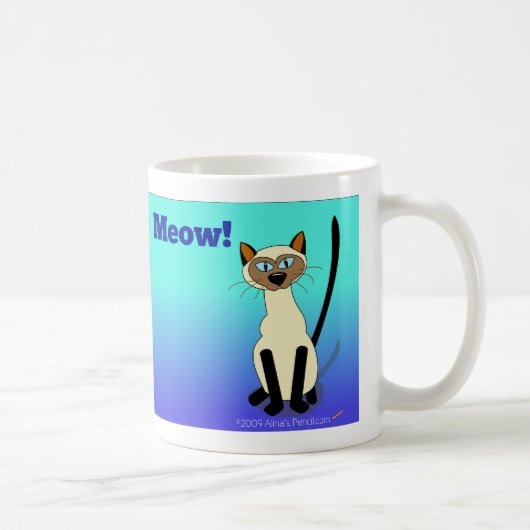 Tasse de chat siamois (bleue) (Droite)