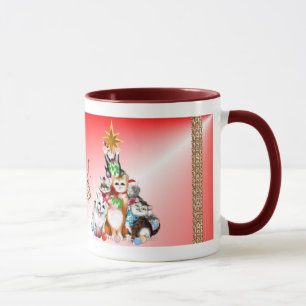 Tasse de chatons d'arbre de Noël