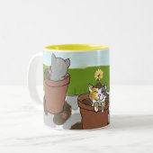 Tasse de chatons de pot de fleur (Devant gauche)