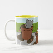 Tasse de chatons de pot de fleur (Gauche)