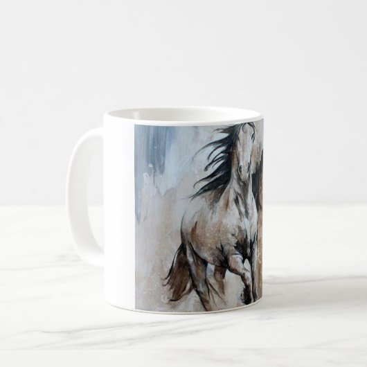 Tasse de cheval avec le décret d'image à la main (Devant gauche)