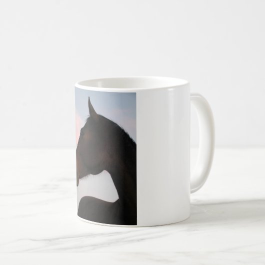 Tasse de cheval de coucher du soleil (Devant droit)