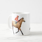 Tasse de cheval de course de pur sang de baie (Devant gauche)