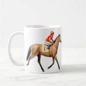 Tasse de cheval de course de pur sang de baie (Gauche)
