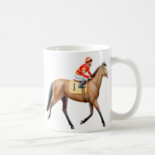 Tasse de cheval de course de pur sang de baie