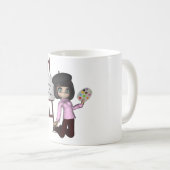 Tasse de chevalet de fille d'artiste (Devant droit)