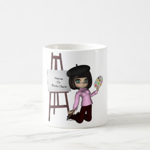 Tasse de chevalet de fille d'artiste