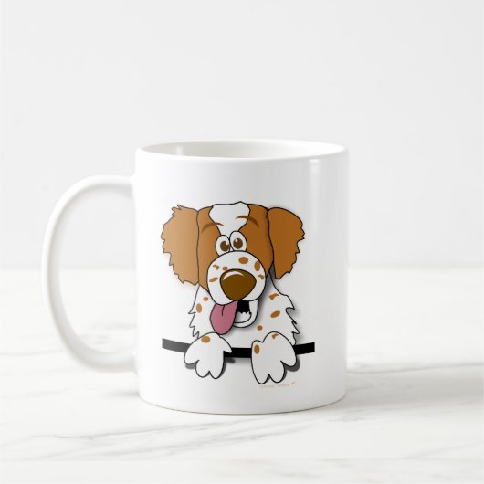Tasse de chien de bande dessinée d'épagneul de (Gauche)