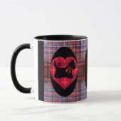 Tasse de chien de Scotty de coeur de tartan (Gauche)