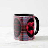 Tasse de chien de Scotty de coeur de tartan (Devant droit)