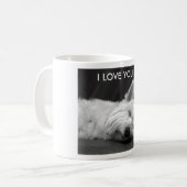 Tasse de chien de Westie - JE T'AIME… (Devant gauche)