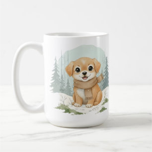Tasse de chiot, Cadeau de chien à l'aquarelle, Art