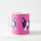 Tasse de chiot de Boston Terrier de point de polka (Devant gauche)