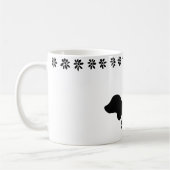 Tasse de chiot teckel silhouette noir et blanc (Gauche)
