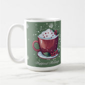 Tasse de chocolat chaud de Noël | Mug à café vert (Gauche)