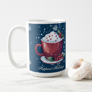 Tasse de chocolat chaud de Noël   Tasse à café ble