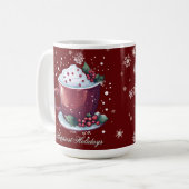 Tasse de chocolat chaud de Noël | Tasse à café rou (Devant gauche)