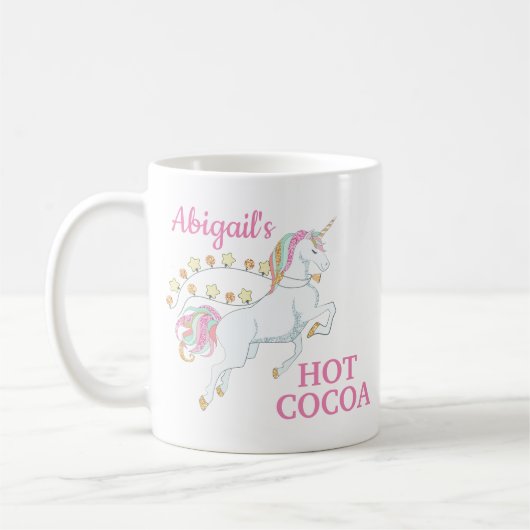 Tasse de Chocolat Chaud Licorne Rose Blanc (Gauche)