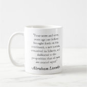 Tasse de citation d'Abraham Lincoln Gettysburg (Gauche)