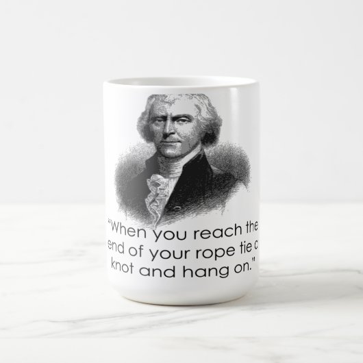 Tasse de citation de corde de Thomas Jefferson (Centre)