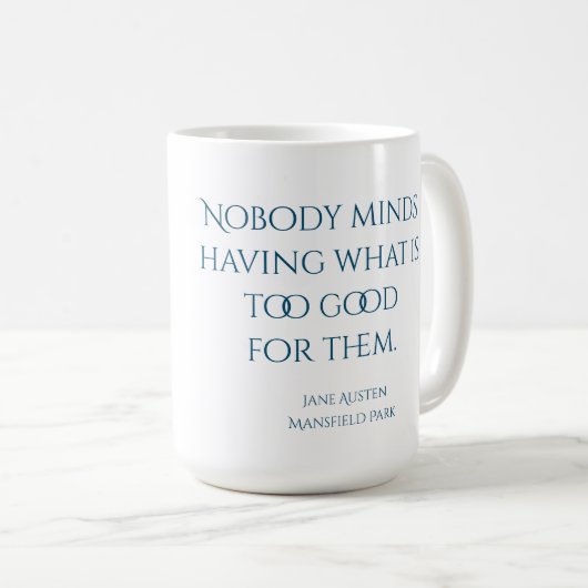 Tasse de citation de Jane Austen (Devant droit)