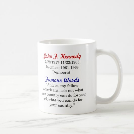Tasse de citation de John F. Kennedy (Droite)