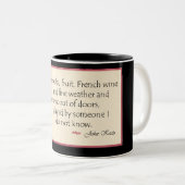 Tasse de citation de livre de John Keats (Devant droit)