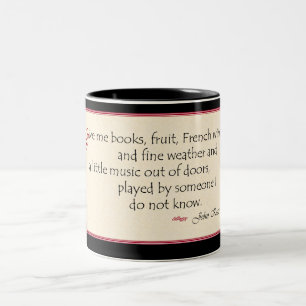 Tasse de citation de livre de John Keats