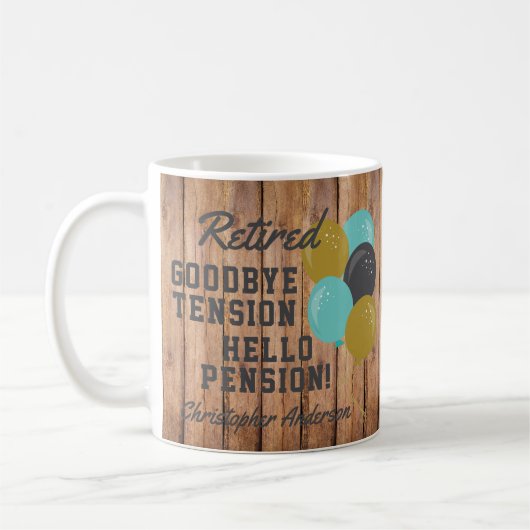 Tasse de Citation de Retraite Rustique Adieu Tensi (Gauche)