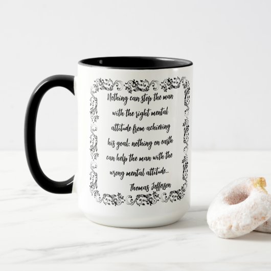 Tasse de citation de Thomas Jefferson Rien ne peut (Avec donut)