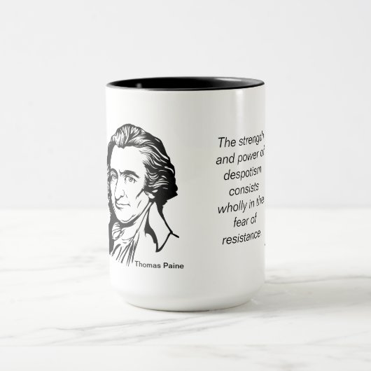 Tasse de citation de Thomas Paine (Centre)
