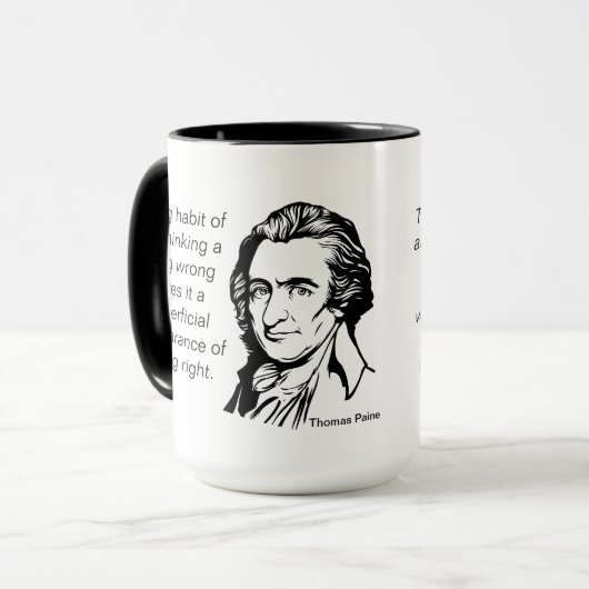 Tasse de citation de Thomas Paine (Devant gauche)