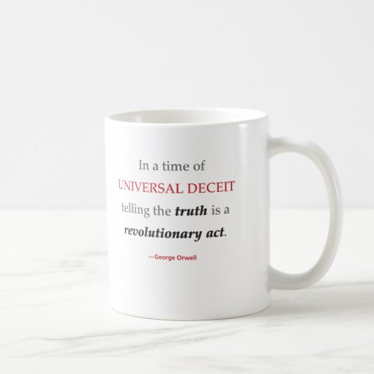 Tasse de citation de vérité d'Orwell (Droite)