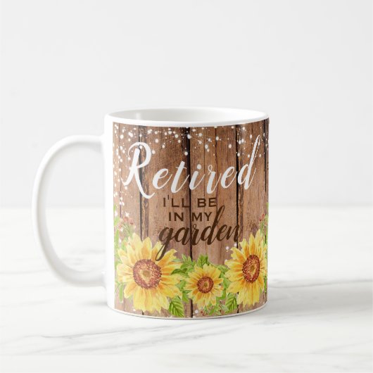 Tasse de citation florale de retraite rustique (Gauche)