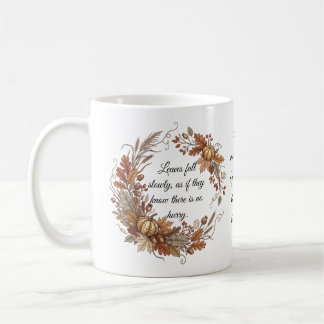 Tasse de citations d'automne personnalisées, feuil