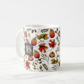 Tasse de citrouille à monogramme de récolte d'auto (Devant gauche)