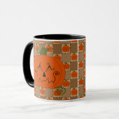 Tasse de citrouille de patchwork de Halloween (Devant gauche)