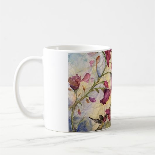 Tasse de classique d'art d'aquarelle de colibri (Gauche)