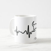 Tasse de classique de battement de coeur de teckel (Devant gauche)