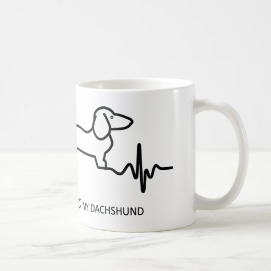 Tasse de classique de battement de coeur de teckel (Droite)