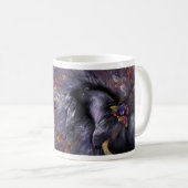 Tasse de classique de licorne de rose de bleu (Devant droit)