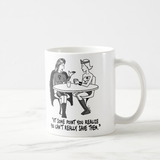 Tasse de classique de Superheroines de Codependent (Droite)