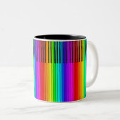 Tasse de clavier de piano d'arc-en-ciel (Devant droit)