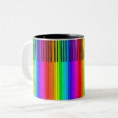 Tasse de clavier de piano d'arc-en-ciel (Devant gauche)